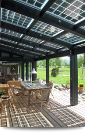 Sun deck with patio furniture
